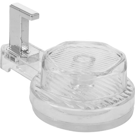 Crochet à ventouse transparent pour salle de bain et cuisine, résistant au perçage, en plastique (1/5)