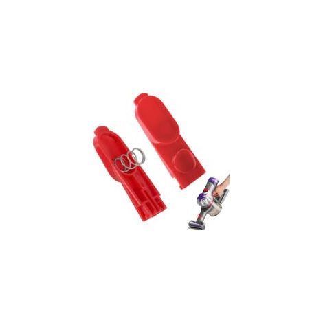 Set di 2 pulsanti di bloccaggio a clip a molla, ricambi per aspirapolvere Dyson V7, V8, V10, V11, V15 con motore elettrico, facile installazione, resistenti, colore rosso.