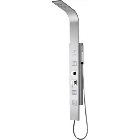 Parete attrezzata multifunzione mod. santorini acciaio inox spazzolato (1/3)