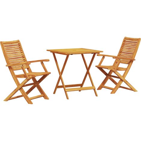 Maison Exclusive - Set Bistro Pieghevole 3 pcs Marrone Legno di Acacia Massello
