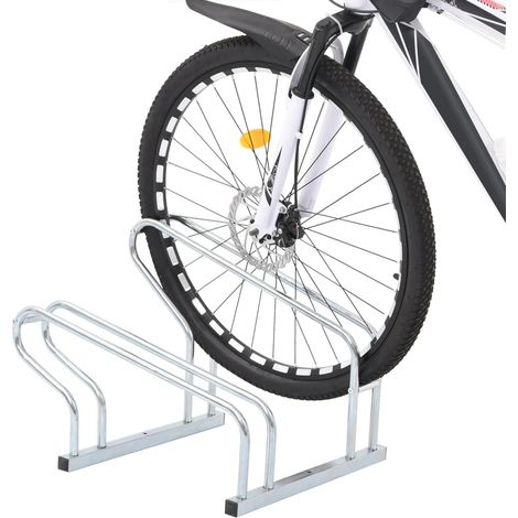 Support de vélo au sol autoportant pour 2 vélos acier galvanisé CFW34026 (1/5)