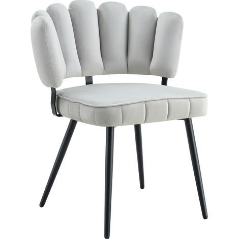 Conjunto mesa redonda 60 cm MDF con 2 sillas tapizadas en terciopelo gris claro, patas negras (1/5)