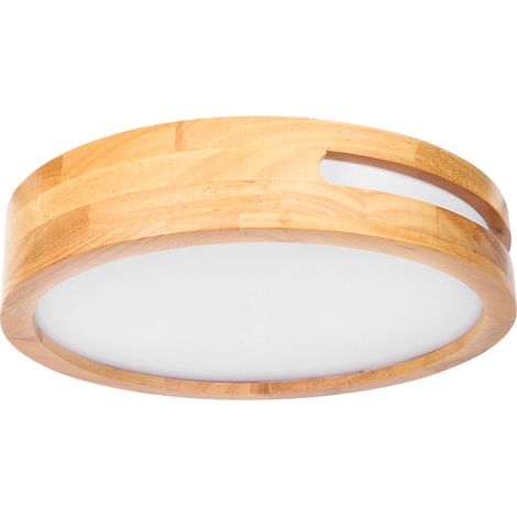 Plafón LED LU 11.2W Blanco Neutro - 4000K Madera Clara para Interior de Techo en Dormitorio, Comedor, Salón