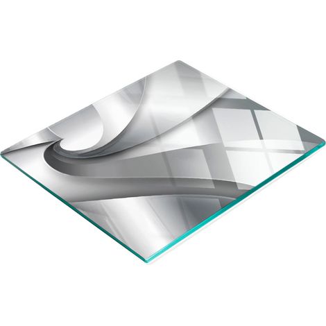 Dekoratives Schneide- und Servierbrett aus Glas mit Metallspirale, 60 x 52 cm (1/5)