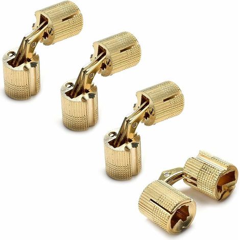 4 pcs Box Hinge, Cylindrical Hinges, Brass Hidden Concealed Hinge Invisible Barrel Hinge for DIY Jewelry Box Hand Craft Gold (Size : 10mm) (1/5)