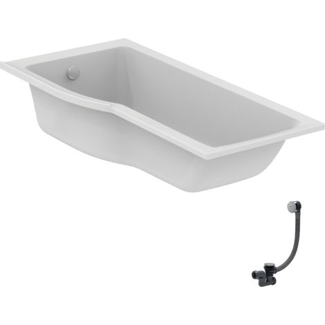IDEAL STANDARD Cabina de bañera/ducha Connect Air, 170 x 80 cm, apertura a la izquierda, con desagüe cromado.