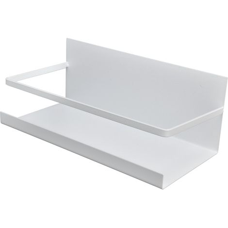 Magnetisches Kühlschrankregal, seitliche Ablage ohne Bohren, Gewürzregal für die Küche, weiß (1/5)