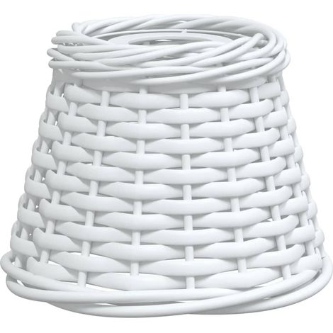 Abat-jour de plafonnier blanc 15x12 cm osier CFW29019 (1/5)