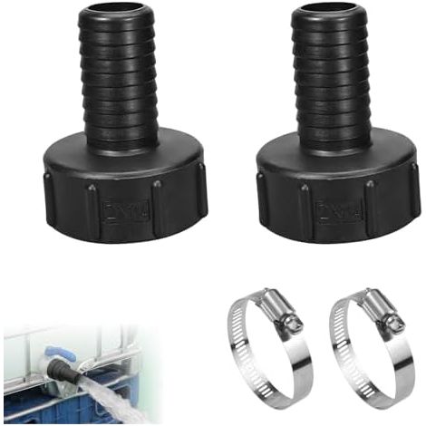 2pcs Adaptateur de Tuyau de Réservoir IBC S60x6 IBC Raccord Robinet, pour Vanne de Fût, Arrosage du Jardin, Raccord de Tuyau 60 mm Vers 32 mm Filetage Grossier (1/5)