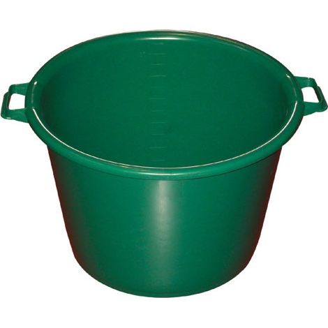 Cuenco redondo de 75 litros, D62, H39, color verde metálico - aluminio y plástico