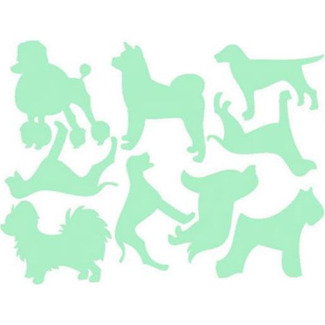 Autocollant mural phosphorescent à chiens multimotifs amovible facile à poser pour salon chambre enfant décoration maison