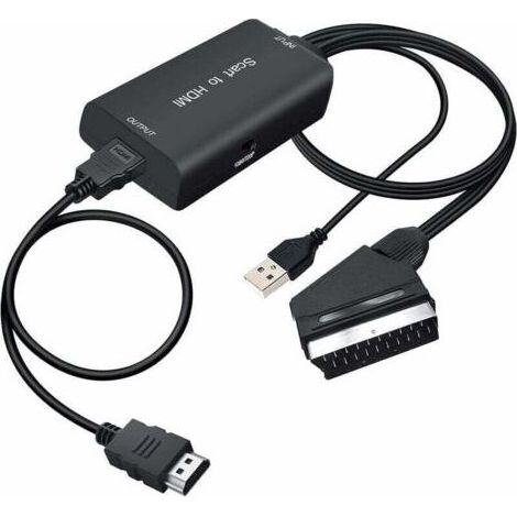 Adaptateur Peritel HDMI, Convertisseur Péritel vers HDMI Adaptateur Compatible 720P/1080@60HZ pour HDTV DVD Blu-Ray Boîtier Décodeur Lecteur HD etc (1/4)