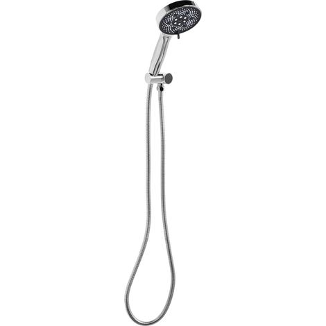 Conjunto de alcachofa y manguera clásico moderno 5 modos de chorro de metal plateado Ichma
