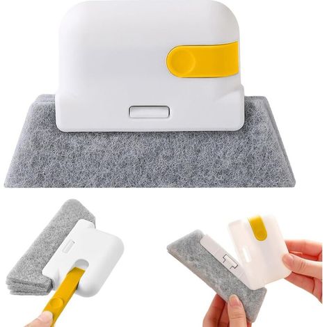 Brosse de nettoyage pour rails de fenêtre (1 pièce) - Brosse à main à une seule poignée, adaptée aux portes coulissantes, aux appuis de fenêtre, aux petits espaces et fissures, élimine efficacement la
