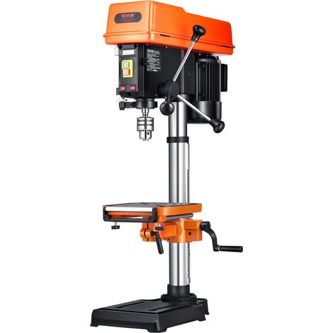 VEVOR Trapano a Colonna da Banco 750 W Velocità Variabile 340-2200 giri/min con Piano di Lavoro Inclinabile da 0 a 45°, Posizionamento a Raggi X, Trapano da Tavolo per Legno e Metallo (1/5)