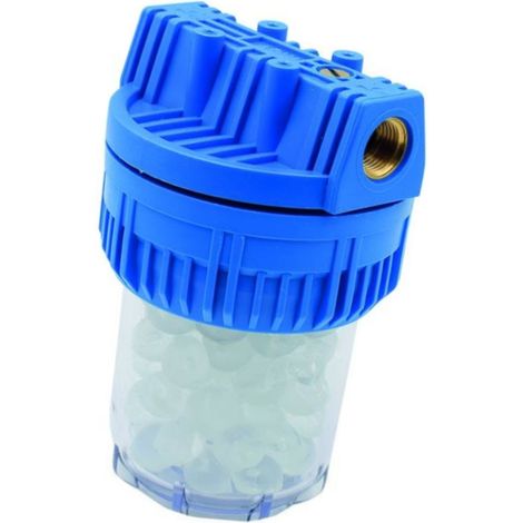 Filtro Dosatore a Polifosfati Sferici 1/2" h 5" Vaso Policarbonato Trasparente 8 bar 50°C (1/5)