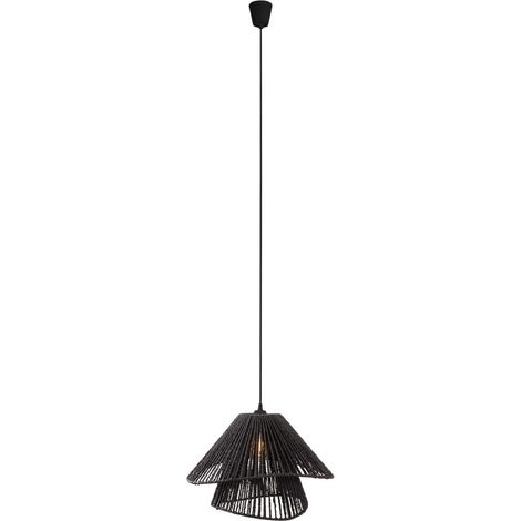 Suspension Amalfi noire papier tressé Maxlight E27 (1/5)