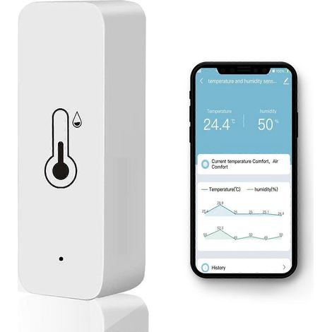 Capteur intelligent de température et d'humidité Wifi Tuya, hygromètre-thermomètre intelligent avec alerte, aucun hub requis, compatible avec Alexa et Google Home, pour H (1/4)