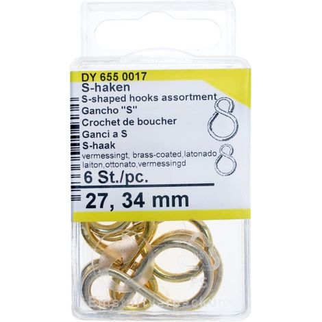 CONNEX - GANCI A S IN OTTONE ASSORTITI27/34MM PZ.6