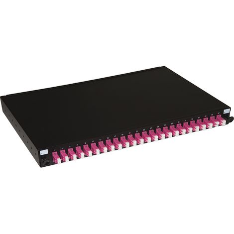 Armadi rack Link PANNELLO FIBRA OTTICA 19" CON 24 ADATTATORI LC DUPLEX OM4 PROFONDITA' 250 MM CON PIGTAIL INSTALLATI COLORE NERO