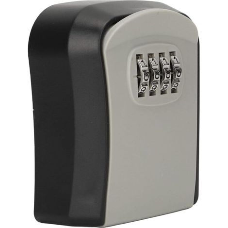 Boîte de verrouillage pour clés, boîte de rangement murale étanche à 4 chiffres avec capacité de 5 clés, cache-clés pou (1/4)