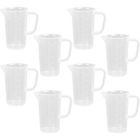 8 Pcs Verre Doseur en Plastique, 100 ml Tasses à Mesurer Graduée, Doseur en Plastique, Verres à Mesurer avec Poignées et échelle de Mesure, Tasse à Mesurer pour Laboratoire Cuisson Cuisine (1/5)