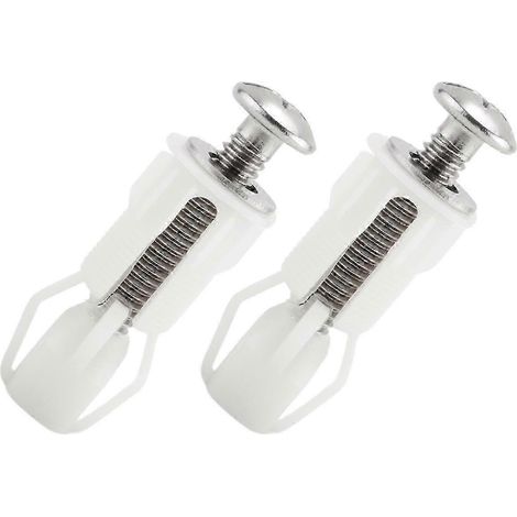 Vis de fixation pour abattant et couvercle de WC en acier inoxydable, fixation par le haut, compatibles avec la plupart des abattants, 38 mm x 14 mm, blanches, lot de 2 (1/5)