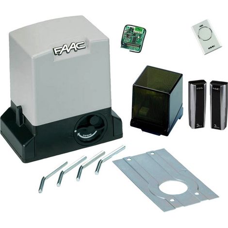 Faac – Kit de motorisation de portail coulissant 741 – Charge 900Kg – Tension 230V – Moteur Safe pour usage intensif