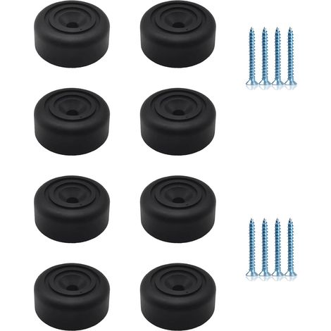 Gambe per mobili nere 8 pezzi Gambe per mobili rotonde Ø 33 x H 13 mm Gambe per mobili in plastica Gambe per mobili Piedini per divani con 8 viti per armadi, divani, sedie (1/4)
