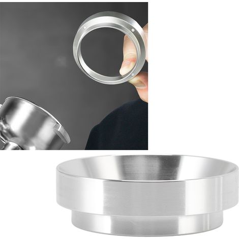 58-mm-Kaffeedosiertrichter, magnetischer Dosierring aus italienischer Aluminiumlegierung für gemahlenen Kaffee, ideal für Cafés, Betriebe und den privaten Gebrauch (silber). (1/5)