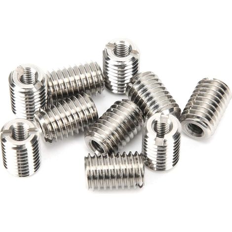 10 pezzi Inserto filettato Dado Riduttore Raccordo Tubo Adattatore Riduttore Acciaio Inossidabile Strumento di Riparazione Componenti Manicotto Scanalato Attrezzo femmina M5 X 0.8, Maschio M10 X 1.5. (1/5)