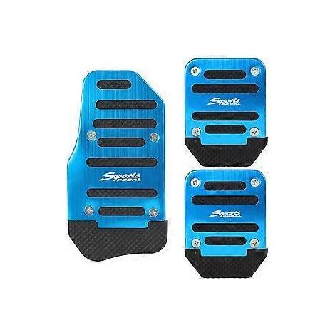 Lot de 3 protections antidérapantes pour pédales d'accélérateur, de frein et d'embrayage (essence) pour voitures à boîte manuelle (MT), bleu (1/5)