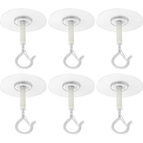 Ganci autoadesivi da soffitto, 6 pezzi, ganci da soffitto, in metallo, ganci per appendere, gancio professionale da soffitto, per appendere piante, vasi di fiori, 6,5×6 cm (1/5)