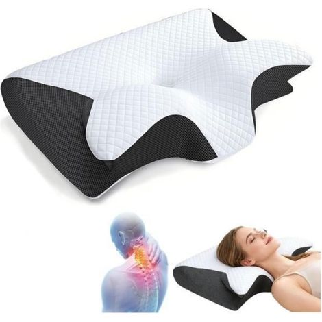 Oreiller Anti Apnee - Mousse Memoire Forme Multicontours - Pour Sommeil Dorsal Latéral Ventral - 3 Pièces (1/5)