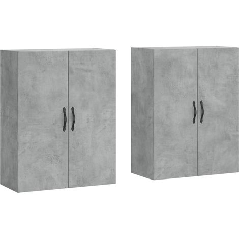Maison Exclusive - Armadietti a Parete 2 pz Grigio Cemento in Legno Multistrato