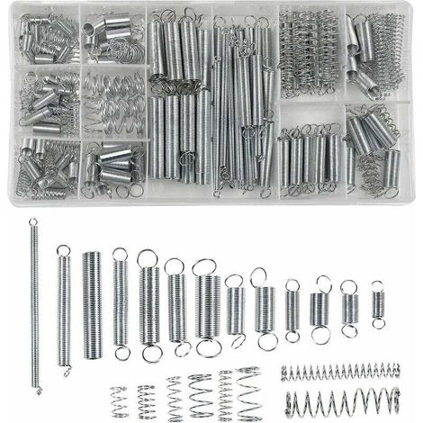 royaluxe -200 Pièces Ressorts de Compression Ressorts de Traction Assortiment de Ressorts dExtension 20 Tailles Ressorts en Acier Galvanisé avec Bote de Rangement (1/5)