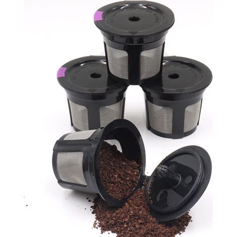 Set mit 4 Kaffeefiltern, wiederverwendbare Filterhalter, PP, schwarz (1/5)
