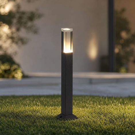 Lampe jardin sol aluminium noir 60cm LED 3000K étanche IP65 éclairage extérieur décoratif terrasse pelouse (1/5)