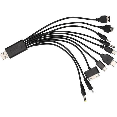 Universal 10-in-1 USB cable, multi-charging cable compatible with many mobile phones, headphones and speakers. (1/5)