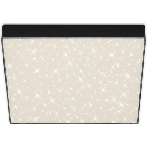 Plafonnier LED avec décor étoilé, plafonnier LED sans cadre, LED en saillie, température de couleur blanc neutre, 287x287 mm, noir (1/5)