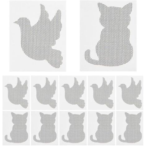 QORVA-Kit de réparation de moustiquaire autocollant 20 pièces, transparent, deux formes (chat, pigeon), pour réparer les moustiquaires et les moustiquaires (1/5)