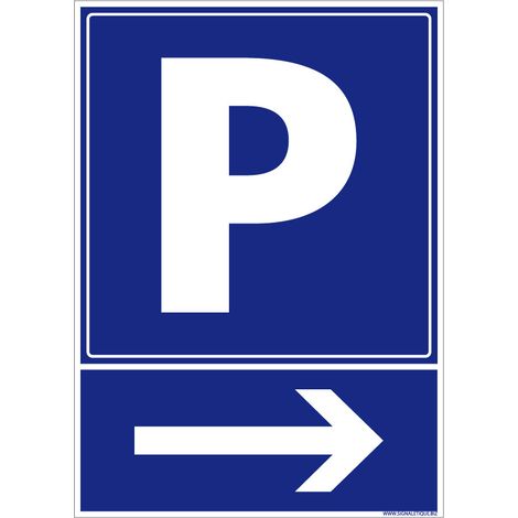 Autocollants de Signalisation Souple – Panneaux de Signalisation Autocollants – Plusieurs tailles au choix – Signalisation Française - Parking flèche à droite - 300 x 420 mm