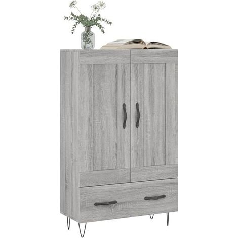 Buffet Bas de Cuisine Moderne en Bois d'Ingénierie Gris, Meuble de Rangement avec Portes et Tiroirs pour Salon ou Entrée, 69,5 x 31 x 115 cm (1/5)