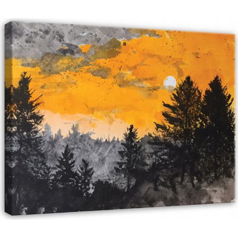 tableau fort paysage abstrait béton pour chambre salon sur toile 120x80 cm (1/3)