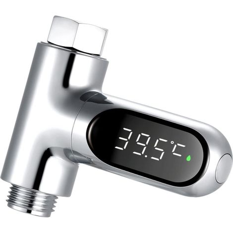 Pantalla digital LED para la temperatura de la ducha (0100 ℃). Termómetro de agua para baño con pantalla giratoria de 360°, ideal para la cocina y el baño del hogar. (1/5)