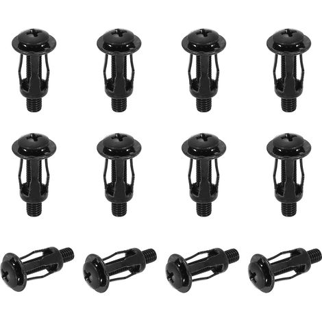 Chevilles Métalliques Pour Murs Creux, 12Pcs M5x28mm Vis Pour Placo, Molly Bolt Hollow Drive Pour Plaque De Plâtre, Briques, Portes En Bois, Métal Fin, Béton, Maçonnerie, Noir (1/5)