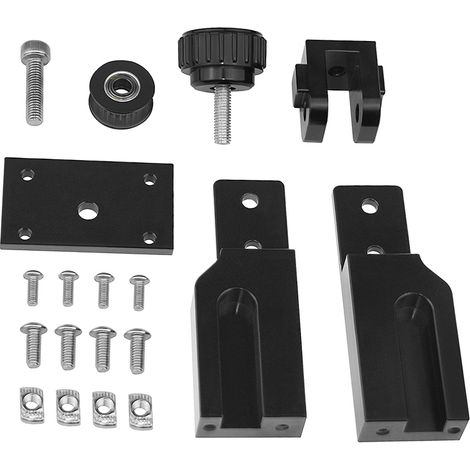 Profilé alu 2040 kit tendeur redresseur courroie dentée axe Y pour Creality CR-10/10S Anet E10 E12 imprimante 3D accessoires pièces noir (1/4)