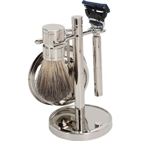 Tondeuse à barbe homme acier inoxydable, robuste et stable, look élégant, brosse à raser portable pour salon de coiffure et domicile (1/5)