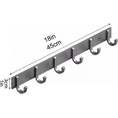 Crochets muraux, crochets à serviettes en aluminium robustes pour suspendre manteaux, chapeaux, clés, vêtements, crochets de placard, support mural pour cuisine, salle de bain, bureau (1/4)