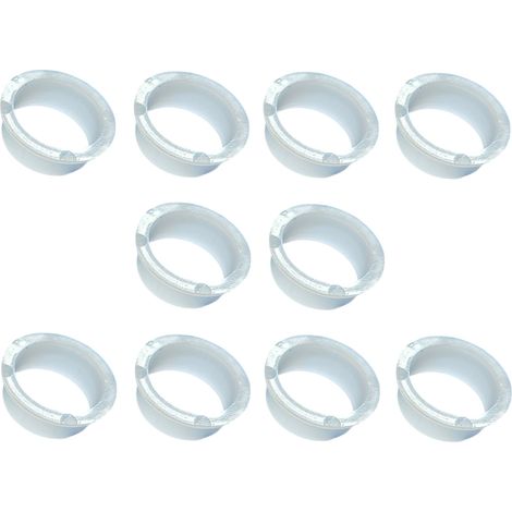 Anneaux de guidage de poignée en plastique blanc - Pour poignées de porte - 10 pièces (diamètre 16 mm) (1/3)